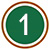 Red numbers icons white number 1 icon inside green