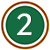 small number icon white 2 in green circle